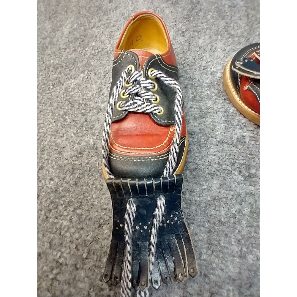 Footmates Vintage infant Red Black Leather Kiltie Oxford Shoes Made in USA 6.5 D - Picture 12 of 12